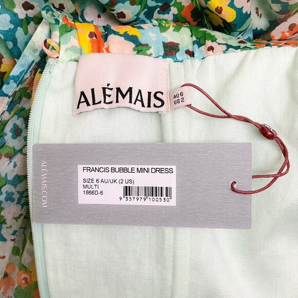 Alemais Green Multi Francis Bubble Mini Dress - Picture 4 of 4
